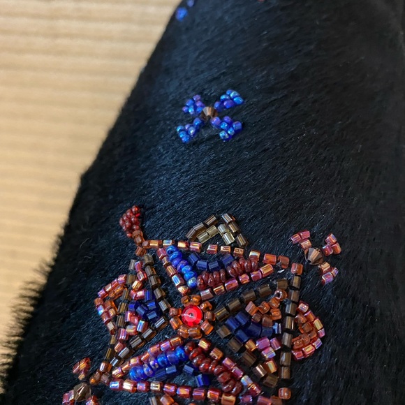 FENDI black pony boots with incredible beading - Picture 4 of 12